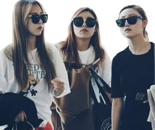 👩 kobiety, okulary przeciwsłoneczne, koreański, lotnisko, moda, dziewczyny, styl telegram sticker
