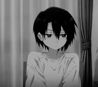🎵 Anime, Manga, Animatie, Zwart-wit, Jongen, Cartoon telegram sticker