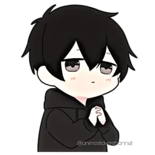 🙏 anime, chibi, cute, kawaii, sad whatsapp sticker