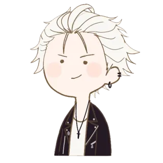 😏 anime, cartoon, emo, leather jacket, earrings telegram sticker