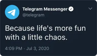 😏 Because life's more fun with a little chaos. telegram, chaos, fun, life, twitter, message telegram sticker