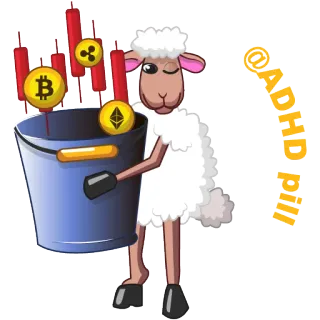 😁 @ADHD Pill sheep, bitcoin, ethereum, crypto, bucket, sticker telegram sticker