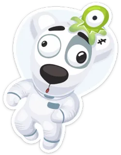 😜 adesivo, cartone animato, cane, spazio, astronauta, alieno, divertente, carino telegram sticker