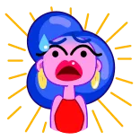 😨 dibujo animado, mujer, preocupada, estresada, personaje telegram sticker