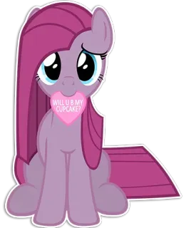 🦄 WILL U B MY CUPCAKE? poni, magdalena, corazón, dibujo animado, amor, animal telegram sticker