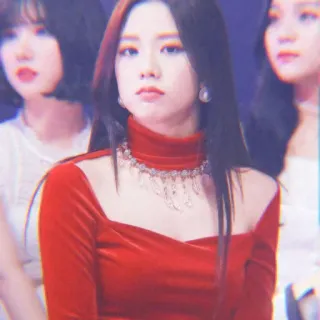 🍭 Frau, rotes Kleid, K-Pop, asiatisch telegram sticker