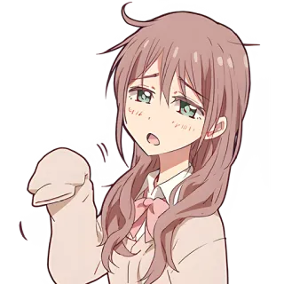 😞 สาวอนิเมะ, อนิเมะ, สาว, น่ารัก, เศร้า, มังงะ telegram sticker