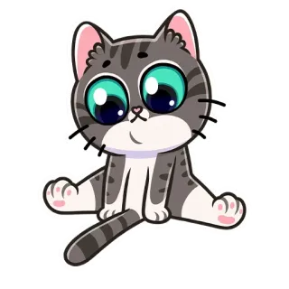 ☹️ chat, animal, chaton, mignon, autocollant, tigré whatsapp sticker