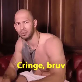 🤨 Andrew Tate Cringe, bruv żenada, mem, Andrew Tate, mem internetowy, ziomek telegram sticker
