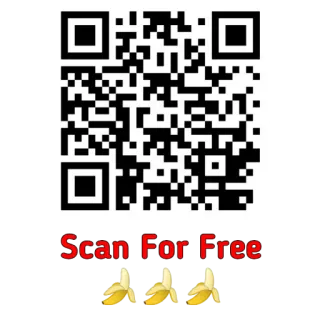 🙊 Scan For Free QR code, Scan, Gratuit, Banane telegram sticker