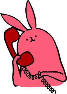 😜 Hase, Kaninchen, Telefon, Handy, Cartoon, Tier whatsapp sticker