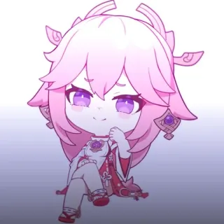 🔮 Yae Miko Genshin Impact 애니메이션, 게임, 야에 미코, 원신, 분홍 머리 whatsapp sticker