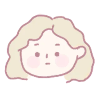 😶 desenho animado, rosto, mulher, bonito, adesivo telegram sticker