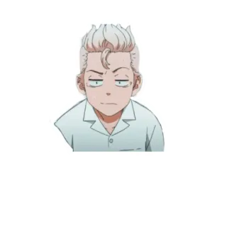 😅 anime, hombre, personaje, pelo blanco telegram sticker