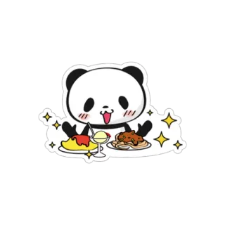 🍱 パンダ, 食べ物, かわいい, オムライス, スパゲッティ, デザート telegram sticker