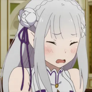 🦕 Emilia Re:Zero anime, cute, girl, elf telegram sticker