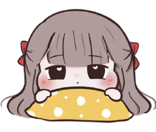 🍥 Мультфильм, Аниме, Девушка, Милый, Подушка whatsapp sticker