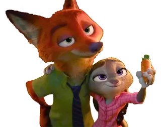 ✌ Nick Wilde, Judy Hopps Zootopia zoomania, disney, cartoon, fuchs, hase, nick wilde, judy hopps telegram sticker