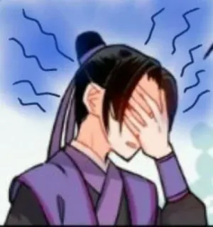 🤦 anime, embarrassed, facepalm, sad whatsapp sticker