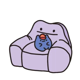 🛋 sofá, lindo, kawaii, dibujo animado, personaje, adhesivo, anime telegram sticker
