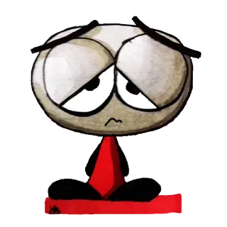 😣 sad, cartoon, character, illustration, sticker telegram sticker
