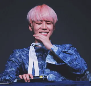 ☁️ Jimin kpop, jimin, bts, idol, cabelo rosa, cantor, artista telegram sticker