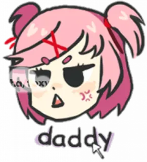 💕 Natsuki Doki Doki Literature Club! daddy Anime, Słodkie, Różowe włosy, Natsuki, Doki Doki Literature Club, Naklejka telegram sticker