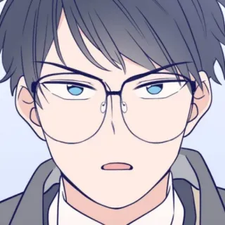 🌫 Mann, Brille, Anime, Cartoon, Porträt whatsapp sticker