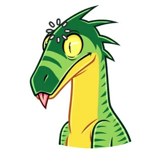 😜 lagarto, reptil, dibujos animados, animal, pegatina telegram sticker