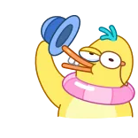 👏 pato, desenho animado, engraçado, animal, amarelo, pássaro telegram sticker