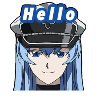 ✋ Esdeath Akame ga Kill! Hello anime, character, esdeath, akame ga kill, hello, greeting telegram sticker