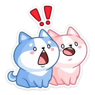 😱 собака, щенок, милый, внимание, сюрприз, восклицание, мультфильм telegram sticker