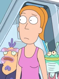 👀 Summer Smith Rick and Morty cartoon, adult animation, science fiction, Summer Smith, Rick and Morty, animated series telegram sticker