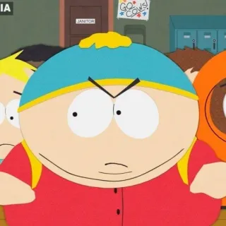😠 Eric Cartman South Park GO COWS! 卡通, 南方公园, 埃里克·卡特曼, 加油，奶牛 telegram sticker