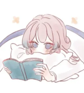 💗 lesen, buch, mädchen, süß, anime, kawaii, illustration telegram sticker