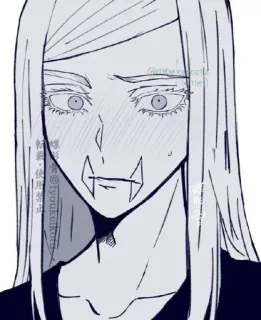 😳 @iyoukokotu anime, manga, vampire, fangs, illustration telegram sticker
