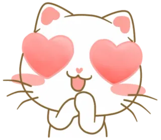 😍 chat, yeux coeur, amour, mignon, animal, autocollant telegram sticker