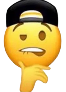 😏 emoji, yellow, face, cap, expression whatsapp sticker