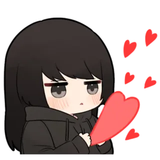 ❤️ 告白 cute, anime, girl, love, heart telegram sticker