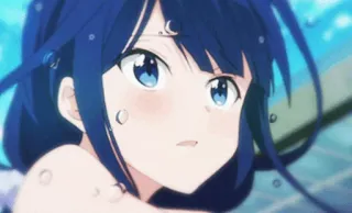 🖇 Anime, Mädchen, Süß, Blaue Haare, Cartoon, Charakter whatsapp sticker