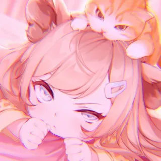 🍰 anime, cat, cute, chibi, kawaii, kitten, girl, art telegram sticker