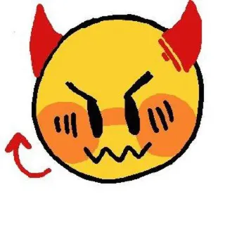 🟡 อีโมจิ, ปีศาจ, เขา, โกรธ, เขิน, น่ารัก, การ์ตูน telegram sticker