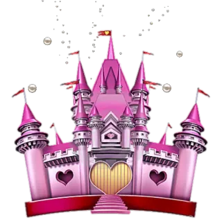 🏰 château, rose, princesse, conte de fées, fantaisie, coeur, romantique telegram sticker