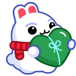 ❤️ coniglio, coniglietto, cuore, carino, adesivo, cartone animato telegram sticker