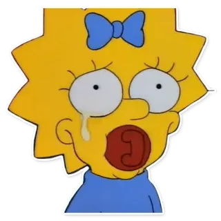 😢 Maggie Simpson The Simpsons Maggie Simpson, menangis, kartun, Simpsons, sedih telegram sticker