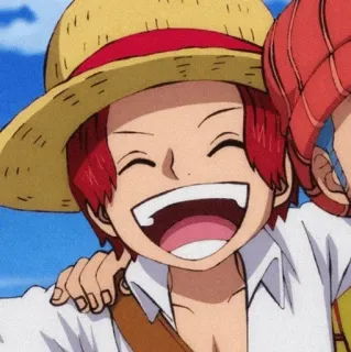 😄 Shanks One Piece アニメ, ワンピース, シャンクス, 海賊, 赤髪, 笑顔 telegram sticker