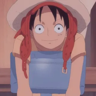🙂 Monkey D. Luffy One Piece Anime, One Piece, Monkey D. Luffy, Dessin animé, Pirate, Chapeau de paille telegram sticker