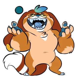 😮 Desenho animado, Animal, Criatura, Diversão, Fofo, Ilustração telegram sticker