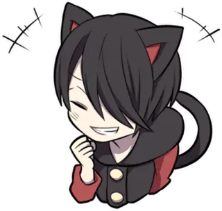 😆 Anime, Katzenjunge, Chibi, Süß, Aufkleber, Katzenohren telegram sticker