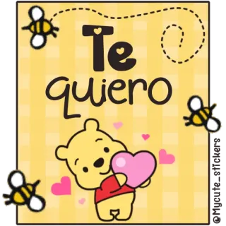 🍯 Winnie the Pooh Te quiero винни пух, любовь, милый, мультфильм, пчелы, сердце, я люблю тебя telegram sticker